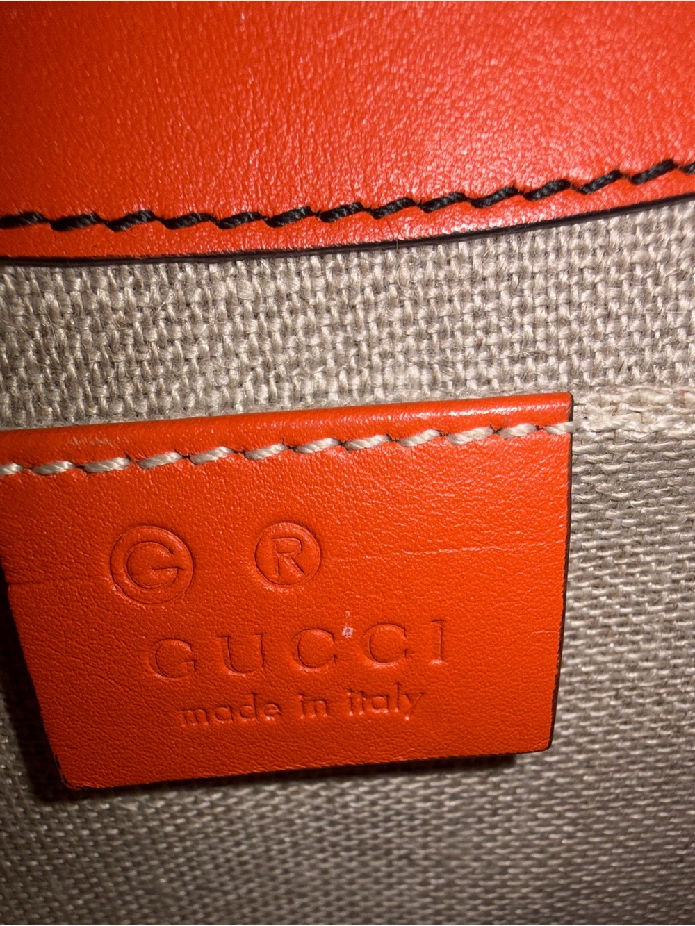 Vintage Gucci Orange Leather Monogrammed/Emblam Mini Bag with Horsebit Tassels - Picture 5 of 16